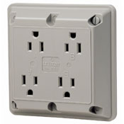 15 Amp, 125 Volt, Industrial Series Extra Heavy Duty Hospital Grade, 4-In-1 Receptacle, Straight Blade, Grounding, Red
