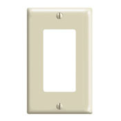 1-Gang Decora/GFCI Device Decora Wallplate, Standard Size, Thermoset, Device Mount, Ivory