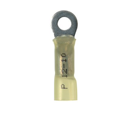 Ring Term, Heat Shrink, 12-10 AWG, #10 S