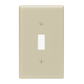 1-Gang Toggle Device Switch Wallplate, Standard Size, Thermoset, Device Mount, Ivory