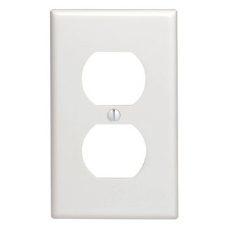 88003 Duplex Receptacle Wallplate, 1 Gang, White
