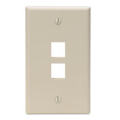 QuickPort Wallplate, Single Gang, 2-Port, Ivory