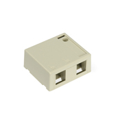 QuickPort Surface Mount Housing, 2-Port, Ivory, Includes 1 Blank QuickPort Insert