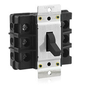 60 Amp, 600 Volt, Toggle Three-Pole AC Motor Starter, Suitable as Motor Disconnect, Industrial Grade, Non-Grounding, Front Wired, Black