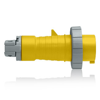 30 Amp, 125 Volt, IEC 309-1 & 309-2, 2P, 3W, North American-Rated Pin & Sleeve Plug, Industrial Grade, IP67, Watertight, - Yellow
