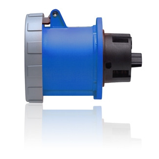 100 Amp, 250 Volt, IEC 309-1 & 309-2, 2P, 3W, Outlet North American Pin & Sleeve Receptacle, Industrial Grade, IP67, Watertight - Blue