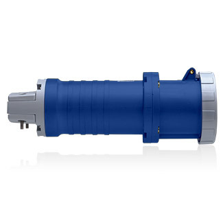 60 Amp, 250 Volt 3-Phase, IEC 309-1 & 309-2, 3P, 4W, North American Pin & Sleeve Connector, Industrial Grade, IP67, Watertight, - Blue