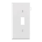 Sectional Thermoplastic Nylon Device Mount End Panel 1-Gang Toggle Device Switch Wallplate, White