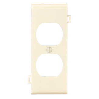 1-Gang Duplex Device Receptacle Wallplate, Sectional, Thermoplastic Nylon, Device Mount, Center Panel, Ivory