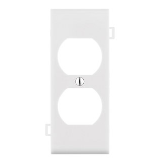 Sectional Thermoplastic Nylon Device Mount Center Panel 1-Gang Duplex Device Receptacle Wallplate, White