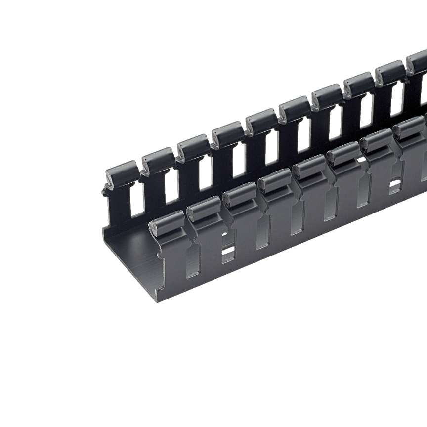 Slotted Hinged Duct,PVC,4X4X6FT,Black    