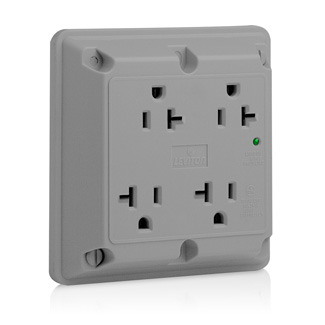 20-Amp 125-Volt 4-In-1 Receptacle, Gray