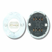 High-Output Base, Double Contact, Fluorescent Lampholder, Snap-In, Stationary, White