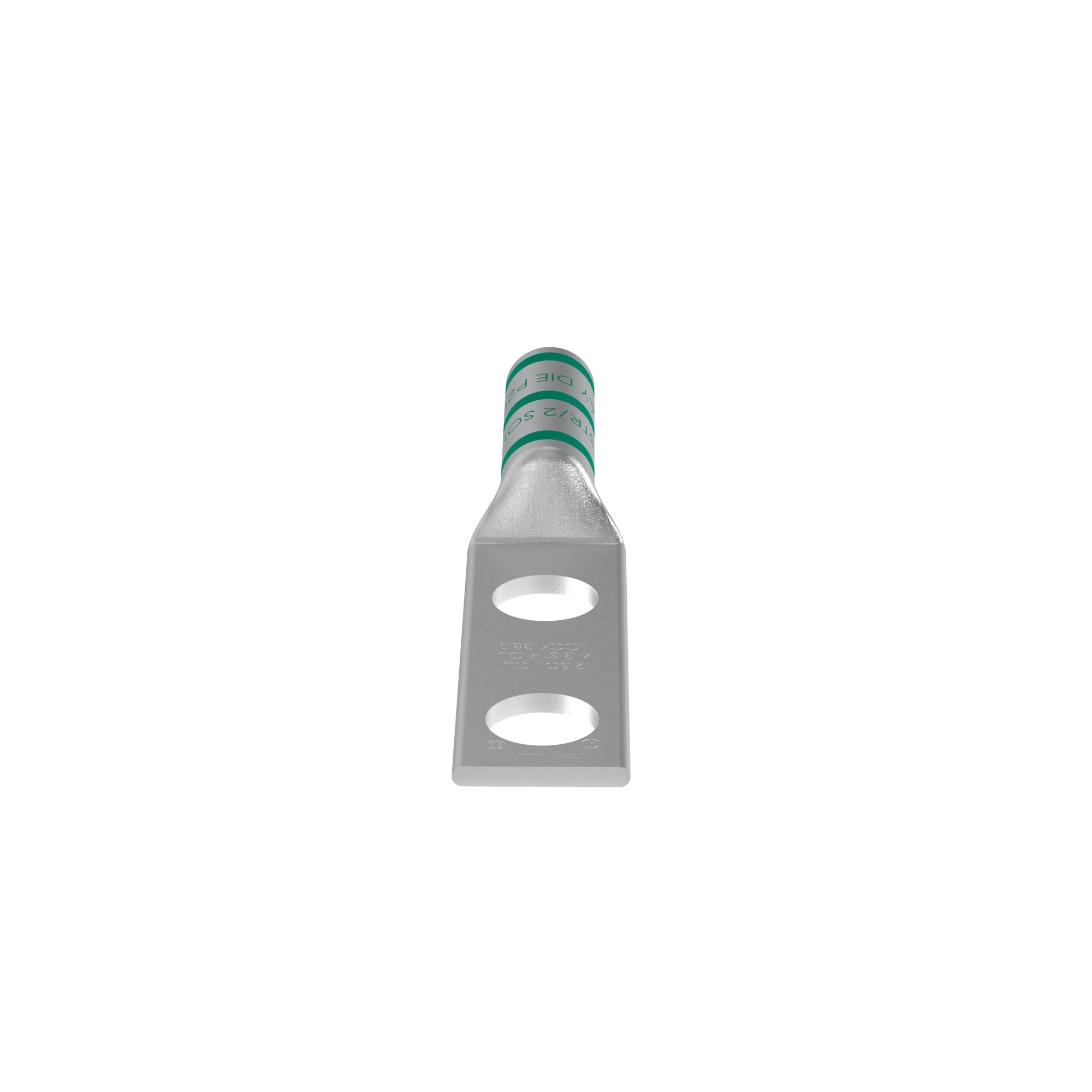 Copper Compression Lug, 2 Hole, #4 - #3 