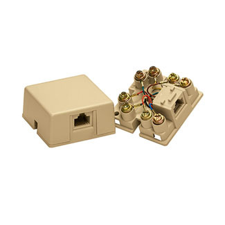 Surface Mount Jack, 8P8C, screw terminal, Ivory