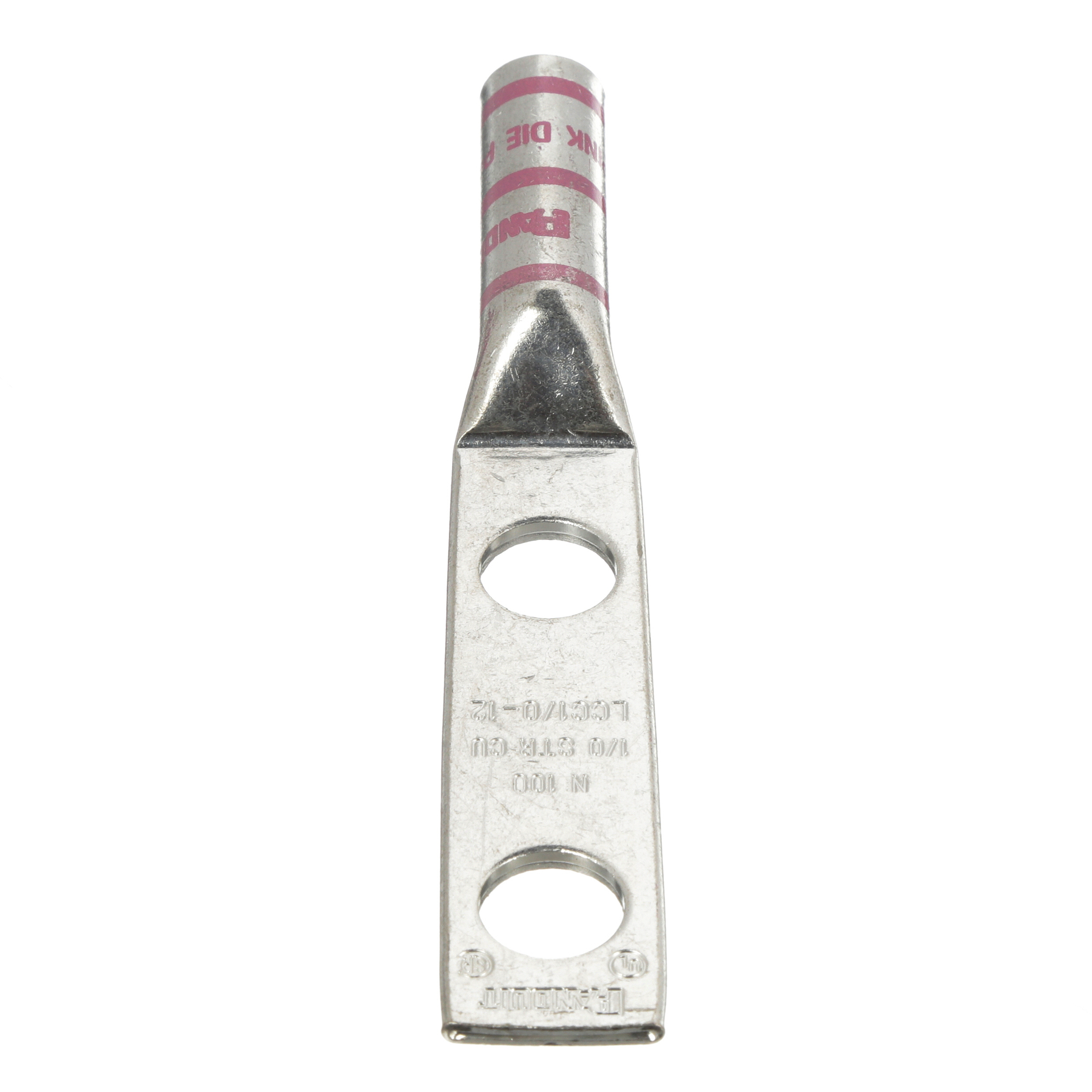 Copper Compression Lug, 2 Hole, 1/0 AWG,