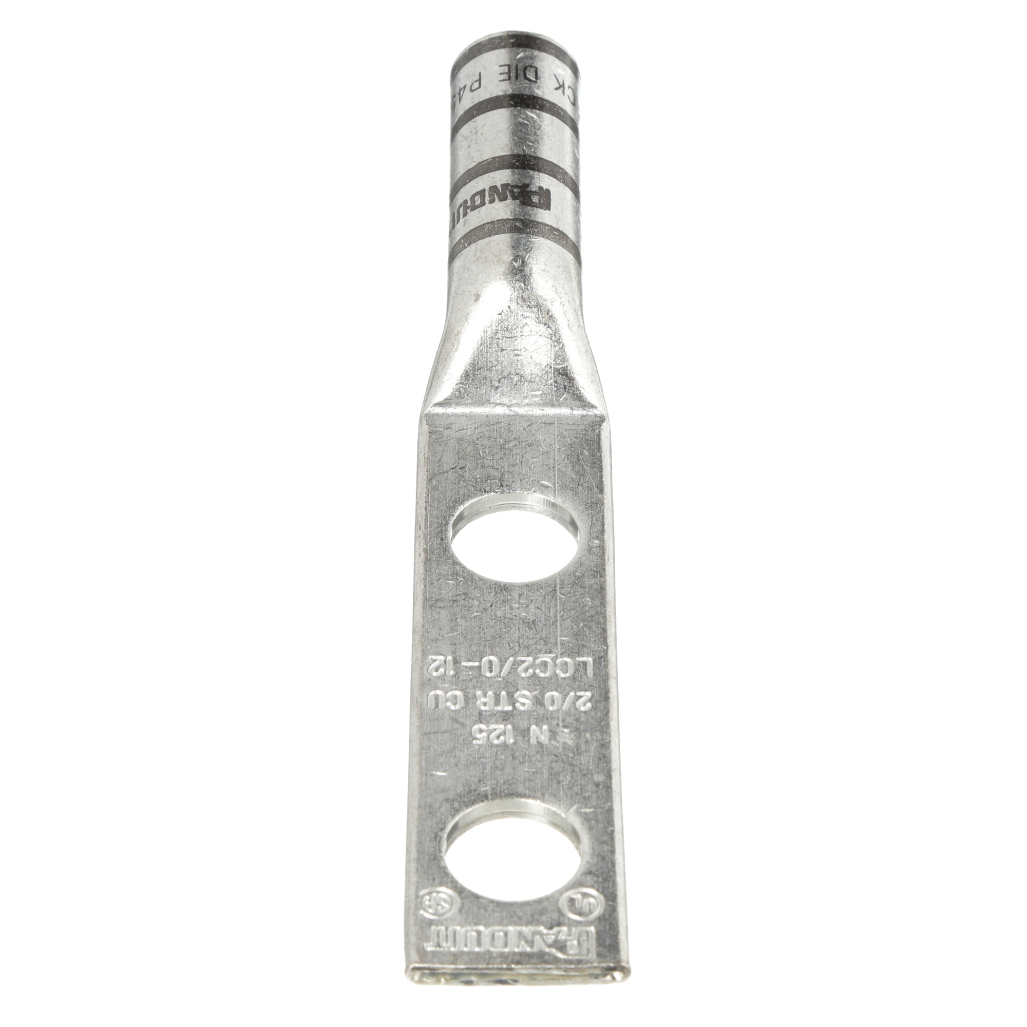 Copper Compression Lug, 2 Hole, 2/0 AWG,