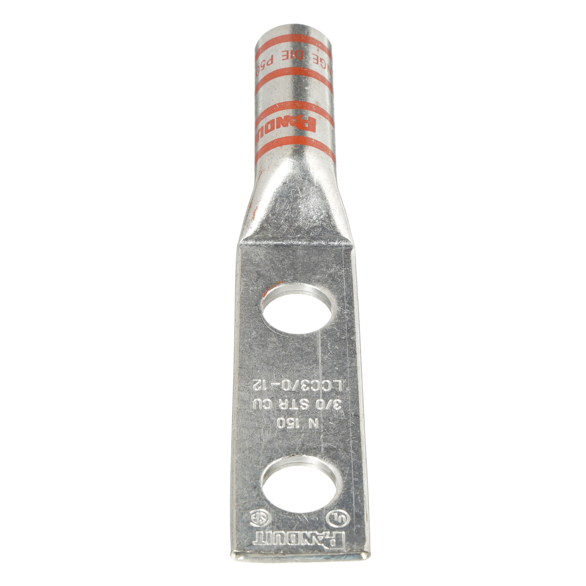 Copper Compression Lug, 2 Hole, 3/0 AWG,