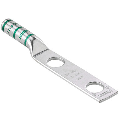 Copper Compression Lug, 2 Hole, #6 AWG, 