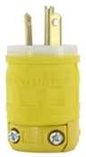 20 Amp, 250 Volt, Straight Blade, Plug, Industrial Grade, Grounding, Dustguard, Yellow