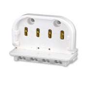 Twin Tube Fluorescent Lampholder, White