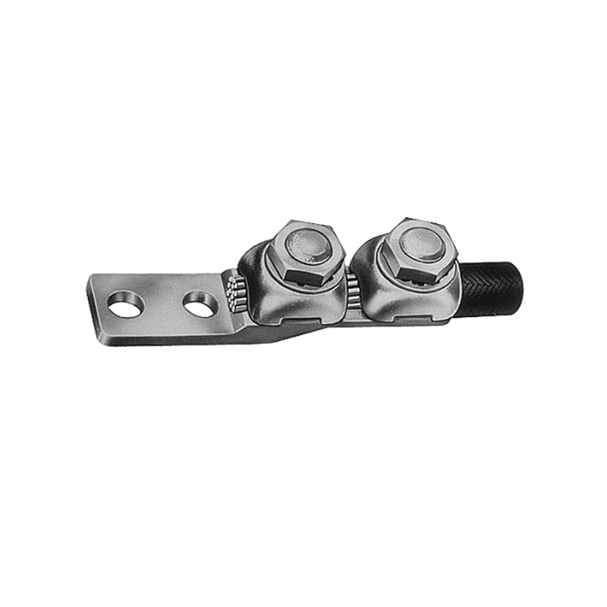 Copper Terminal, Heavy Duty, 2 Hole, 4-1 AWG (Str), 5/16" Stud, 7/8" Stud Hole Spacing, 2 Screws.