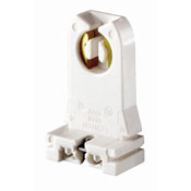 Medium Base, Bi-Pin, Standard Fluorescent Lampholder, Tall Profile, Slide-On, Turn-Type, Captive Nut Screws Packed Bulk, Quick-Connect 18AWG Solid or Str. Tinned - White Captive Nut Screws Packed Bulk