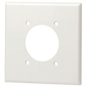 2-Gang Flush Mount 2.15-Inch Diameter, Device Receptacle Wallplate, Midway Size, White