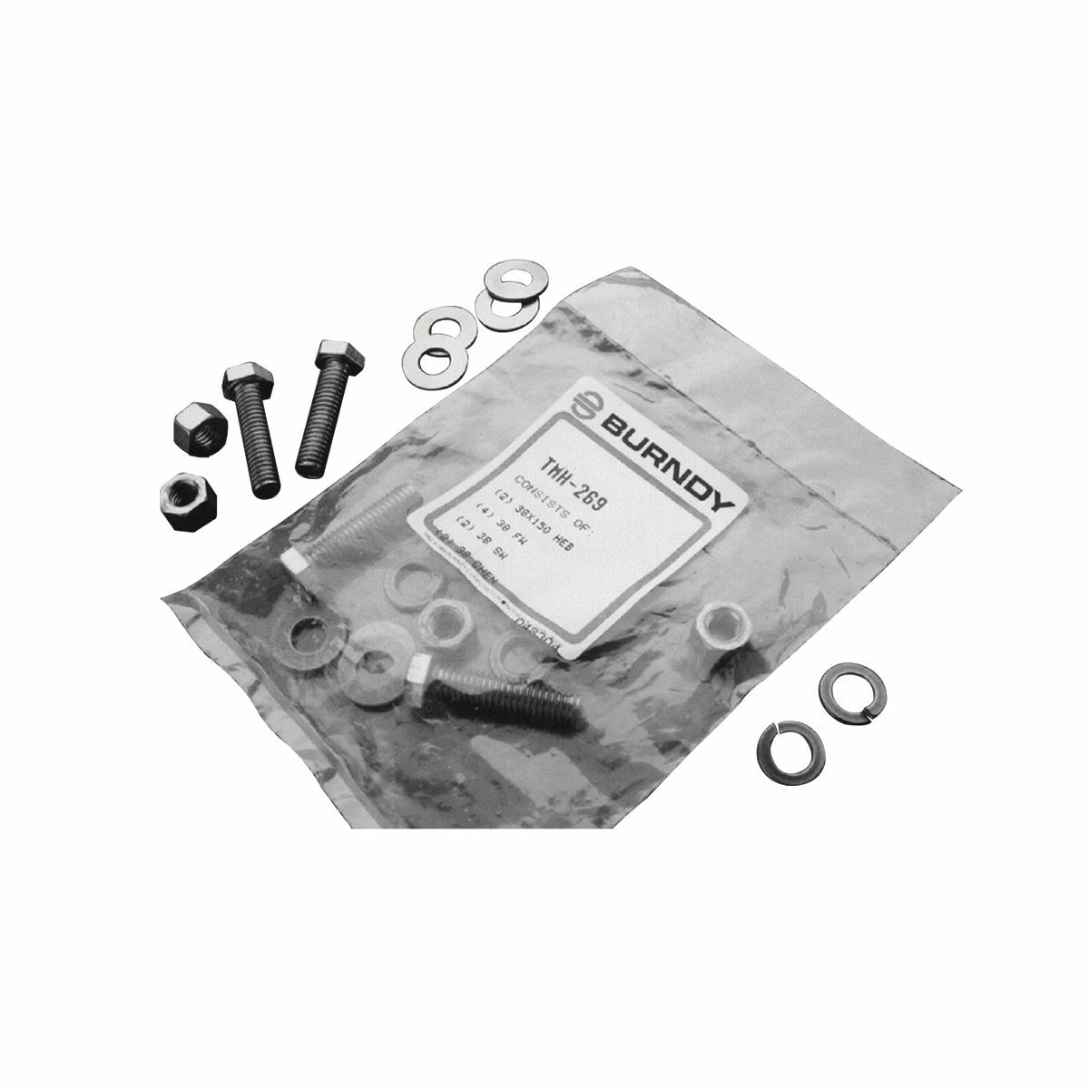 Silicon Bronze Tongue Mounting Hardware Kit, 1/2 - 13 Size, Includes Bolts, Flat Washers, Split Washers and Hex Nuts.