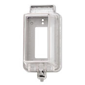 1-Gang Raintight While in Use Standard Cover, Extra Deep, for Decora or GFCI devices, Vertical Mount, Gray Base, Clear Cover