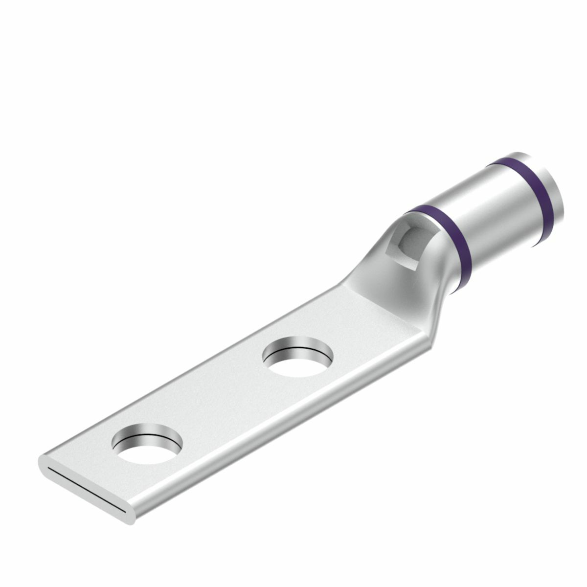 4/0 Flex G,H,I,K,M,DLO, 4/0 AWG CU, Two Hole, 1/2 Stud Size, 1-3/4 Hole Spacing, Standard Barrel, Inspection Window, Internal Chamfer, Tin Plated, UL/CSA, 90?C, Up to 35kV, Purple Color Code, 15 Die Index.