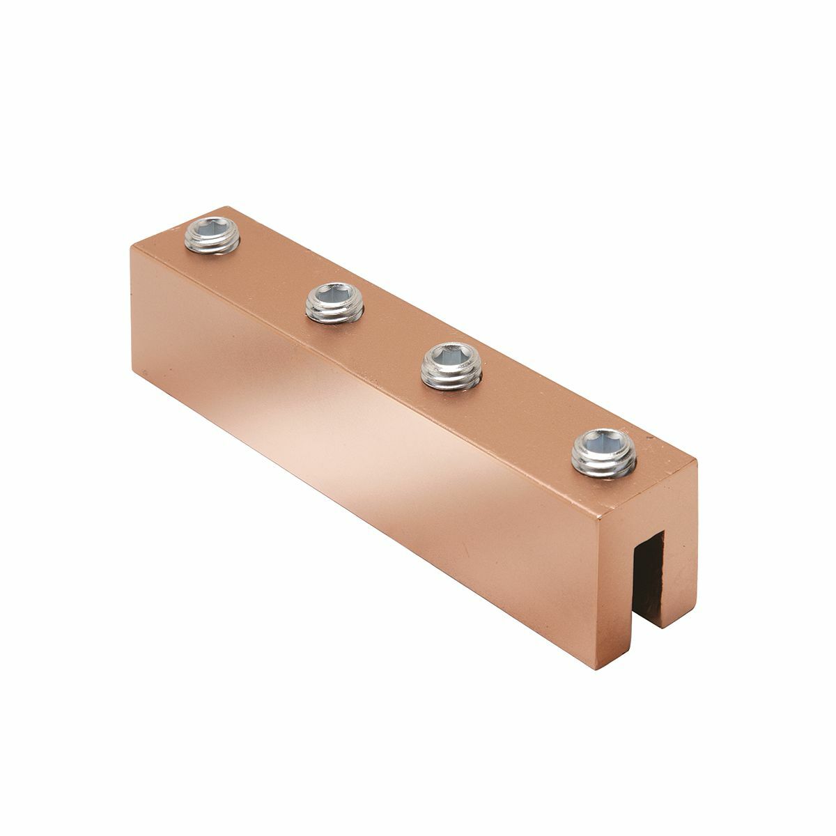 Copper Compression Connector, Cable to Steel, 2 AWG - 4/0 AWG, Wide Flange, 0.338" - 0.400" Thickness, 2 holes, 1/2" Stud.