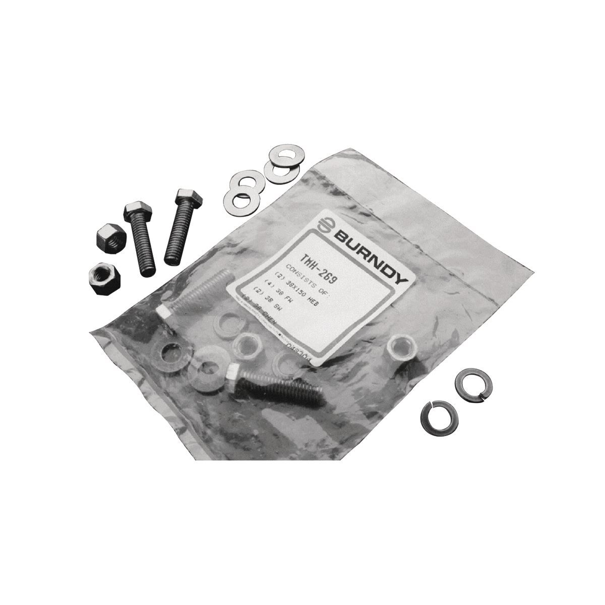 Stainless Steel Hardware Kit For I-Beam Connector, 1/2" Screw, 0.42" Max. Terminal Pad Thickness.