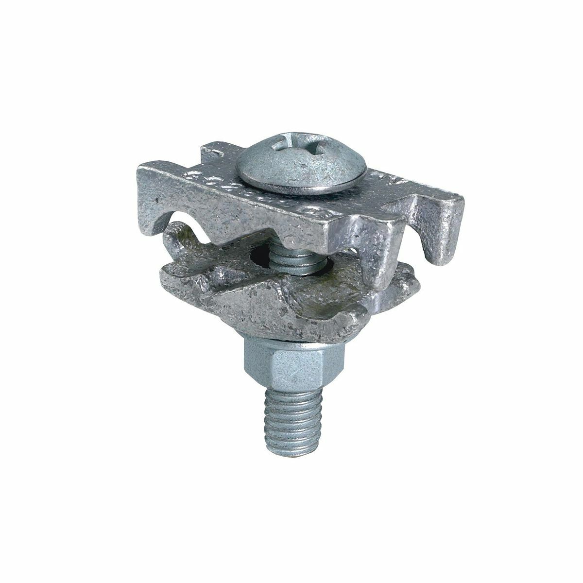 Cast Copper Alloy Cable Tray Ground Clamp, #6 Sol. (.162 Dia.) -1/0 Str. (.372 Dia.), 1.12 in L, 1.45 in W, Tin Plated.