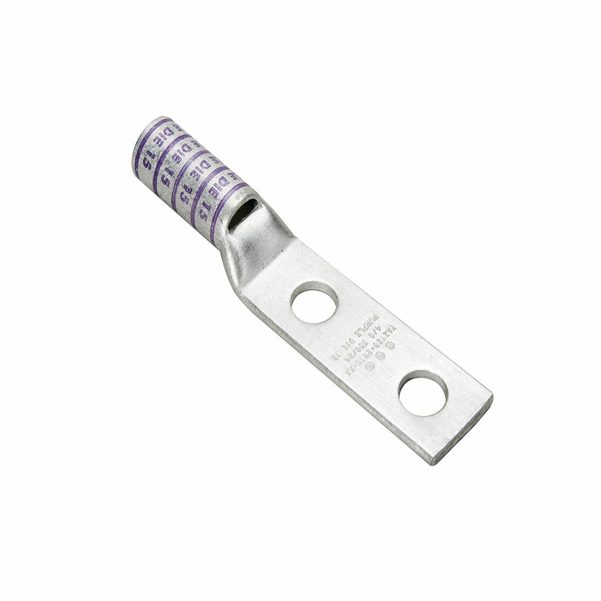 250 kcmil CU, Two Hole, 3/8 Stud Size, 1 Hole Spacing, Long Barrel, Inspection Window Internal Chamfer, Tin Plated, UL/CSA, 90?C, Up to 35kV, Yellow Color Code, 16 Die Index.