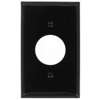 1-Gang Single 1.406-Inch Hole Device Receptacle Wallplate, Black