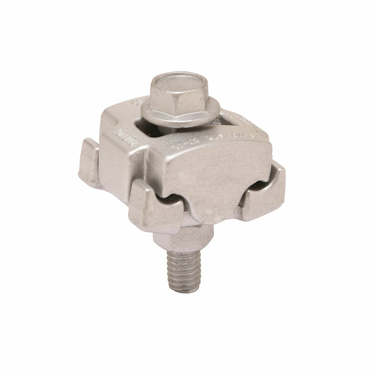 Multiple purpose parallel groove clamp made of high strength, high conductivity aluminum alloy.  Hardware allows for one of two wrench installation,length:1-3/8",width:1-5/8".