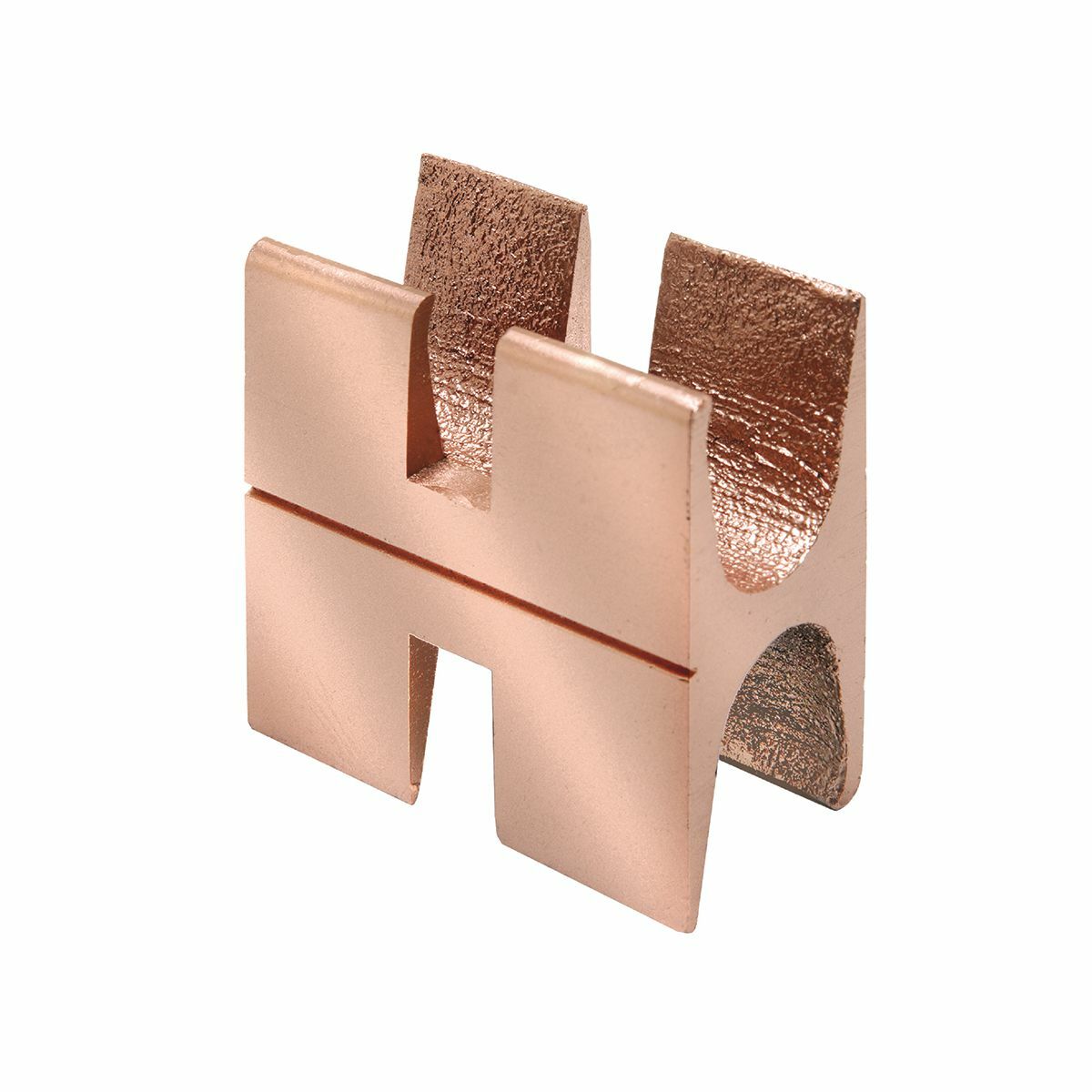 Copper Compression Double H- Tap Connector, 2 AWG - 250 kcmil (Tap), #8 & #9 Rebar/ 1" Ground Rod.