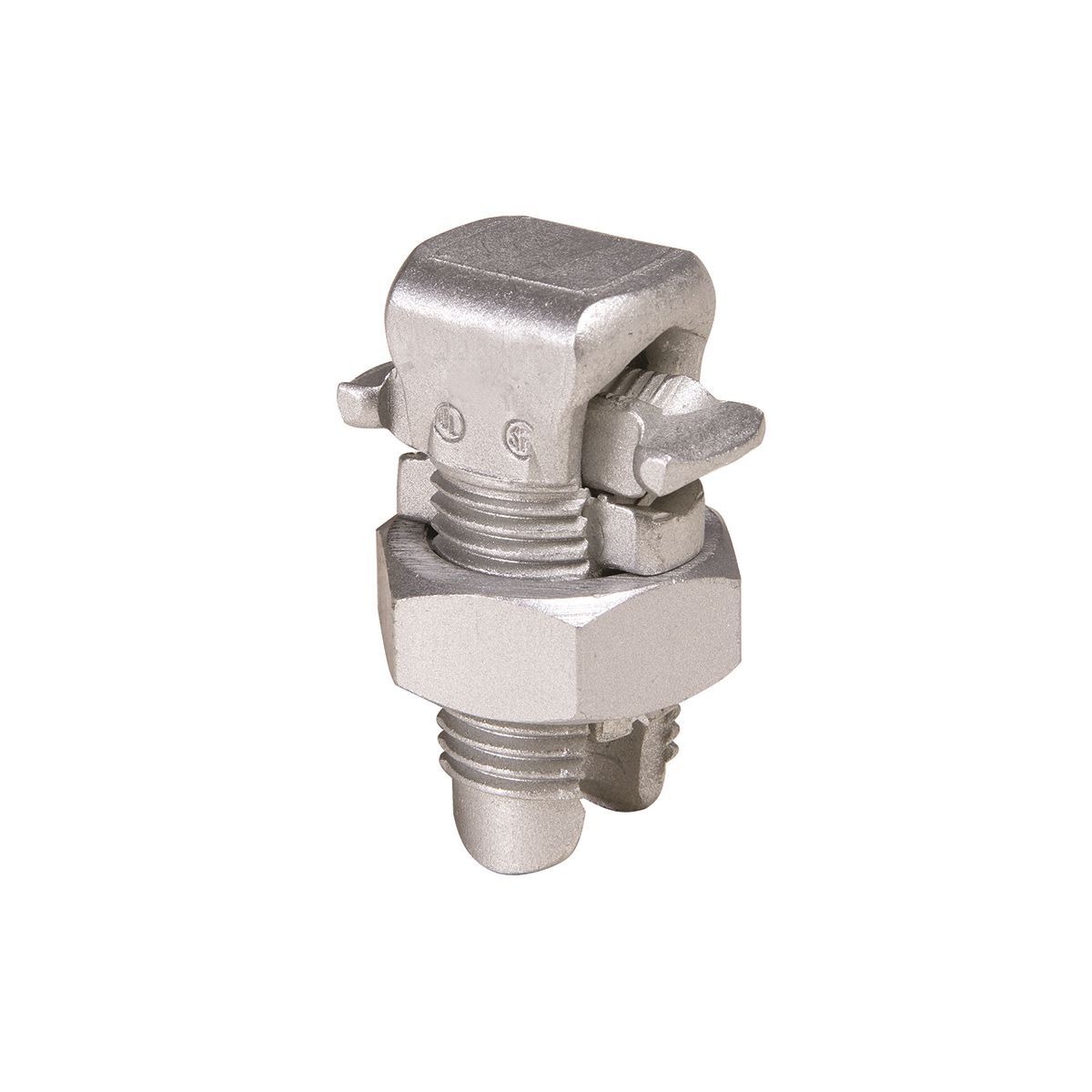 Aluminum Split Bolt, (Run,Tap):: Al-Al: 1/0 AWG (Str), 1/0 AWG (Str) , Al-Cu: 2 AWG (Str), 8 AWG (Sol) , Cu-Cu: 1/0 AWG (Str), 8 AWG (Sol), Tin Plated.