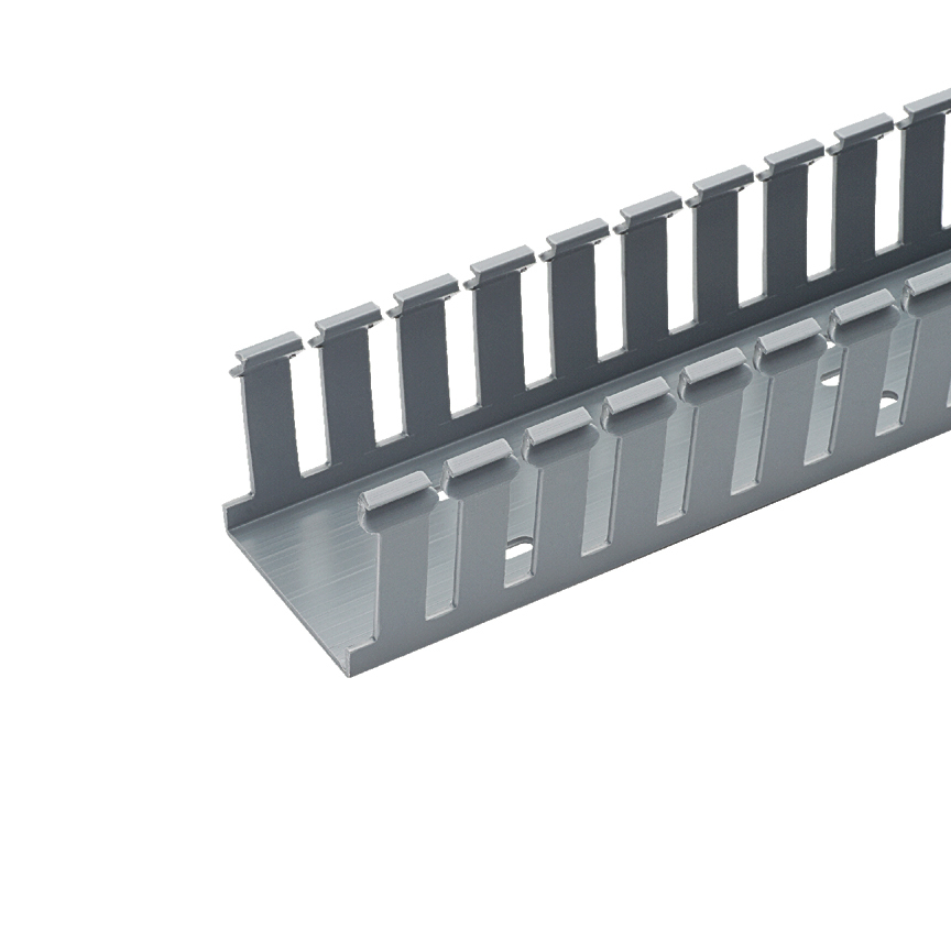 Slotted Duct, PVC,1X1.5X6FT,LGRY         