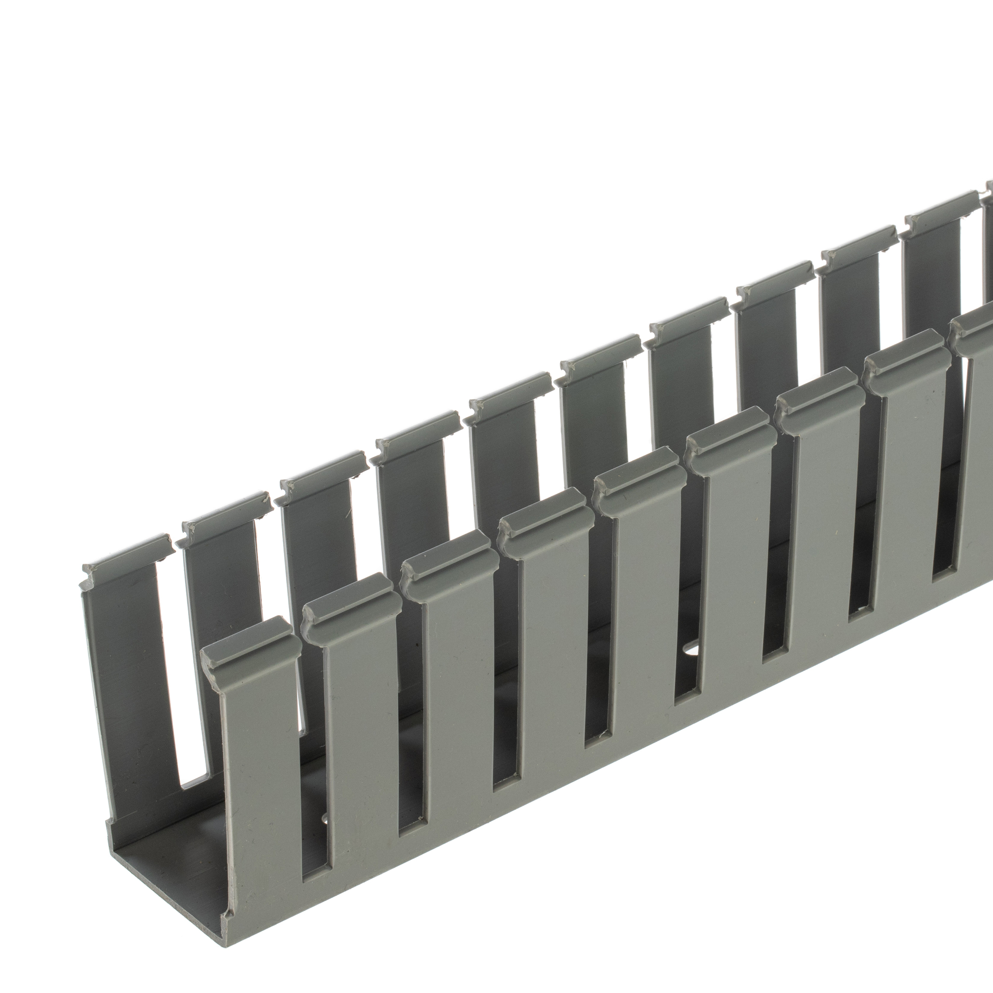 Slotted Duct, PVC,1.5X1.5X6FT,LGRY       