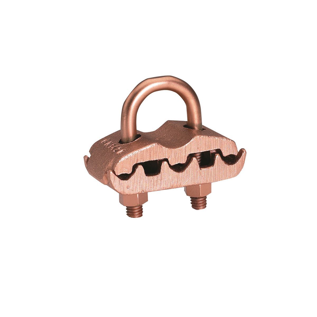Mechanical Grounding Connector, 3 Cables to Rod or Pipe, 4 AWG (Sol.) - 2/0 AWG (Str.), 1/2" - 3/4" Pipe, 7/8"  - 1" Rod, 3/8" Stud.
