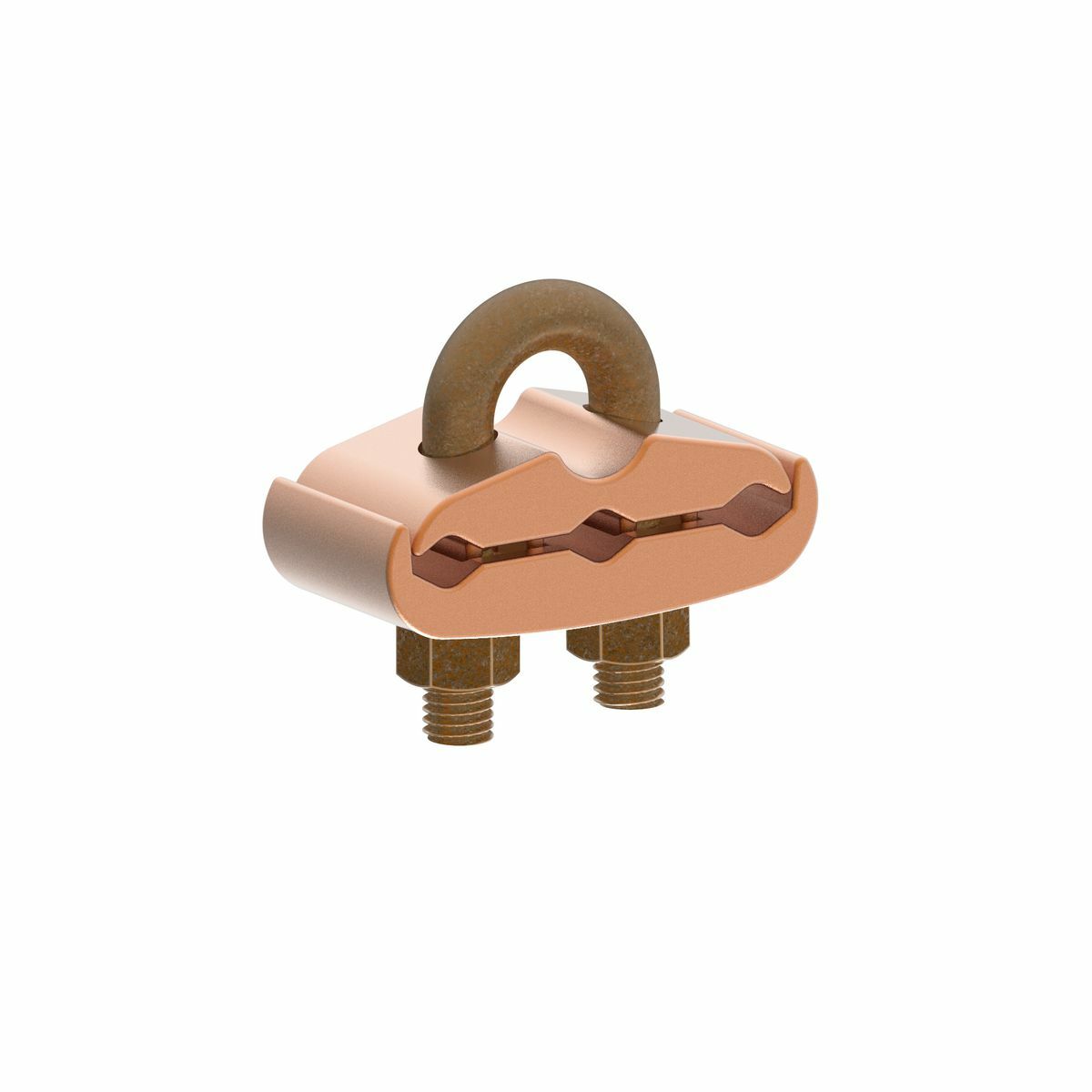 Mechanical Grounding Connector, 3 Cables to Rod or Pipe, 2/0 AWG (Sol) -250 kcmil, 3/8" Pipe, 5/8"-3/4" Rod.