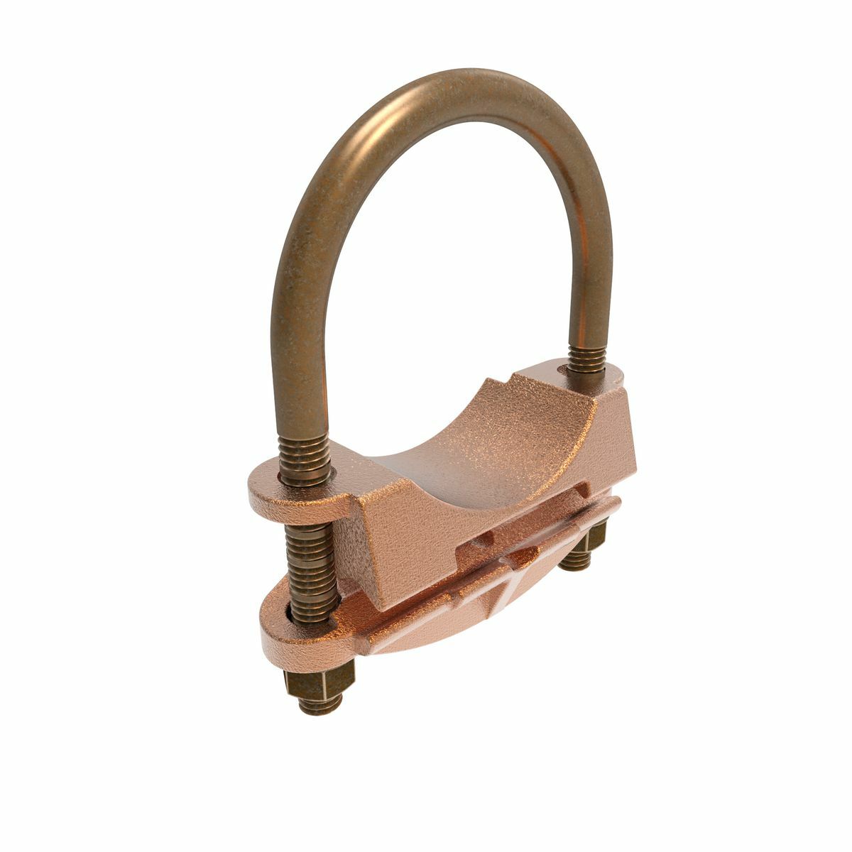 Mechanical Grounding Connector, Cable to Rod or Pipe, 8 AWG (Sol.) - 4 AWG (Str.), 1-5 /8" to 1-7/8" Rod, 1-1/2" Pipe, Bright Dipped.