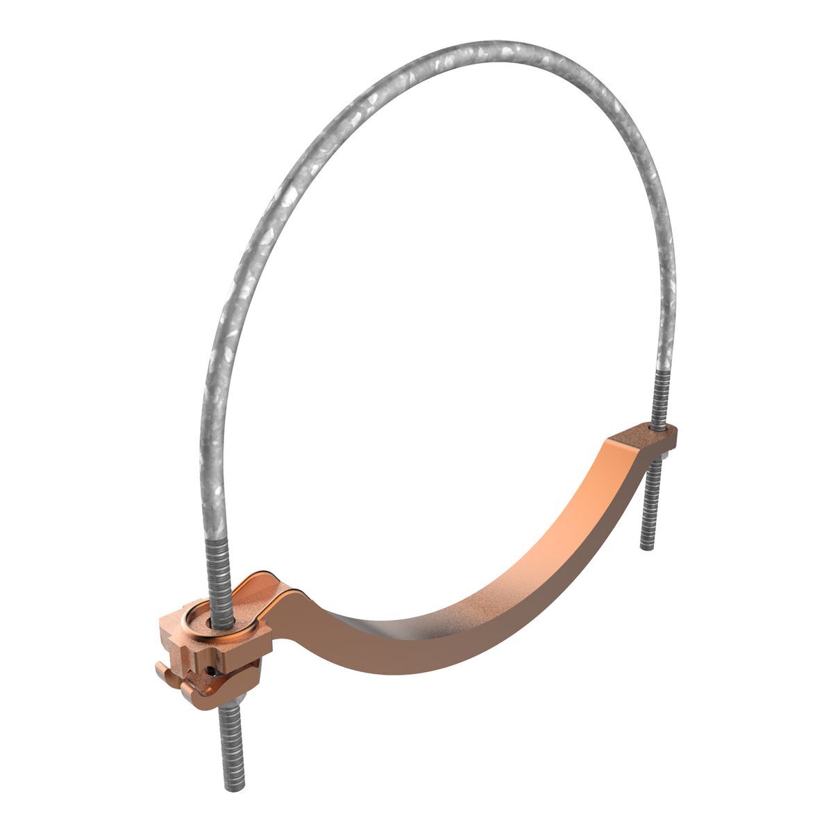 Mechanical Grounding Connector, Conductor to Water Pipe, 4-4/0 AWG, 8" Pipe, 3/8" Stud.