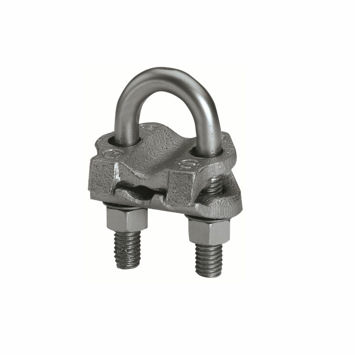 Mechanical Grounding Connector, Cable to Rod or Pipe, 8 AWG (Sol)- 4 AWG (Str), 3/8" Pipe, 5/8"-3/4" Rod, #5-#6 Rebar, Bright Dipped.