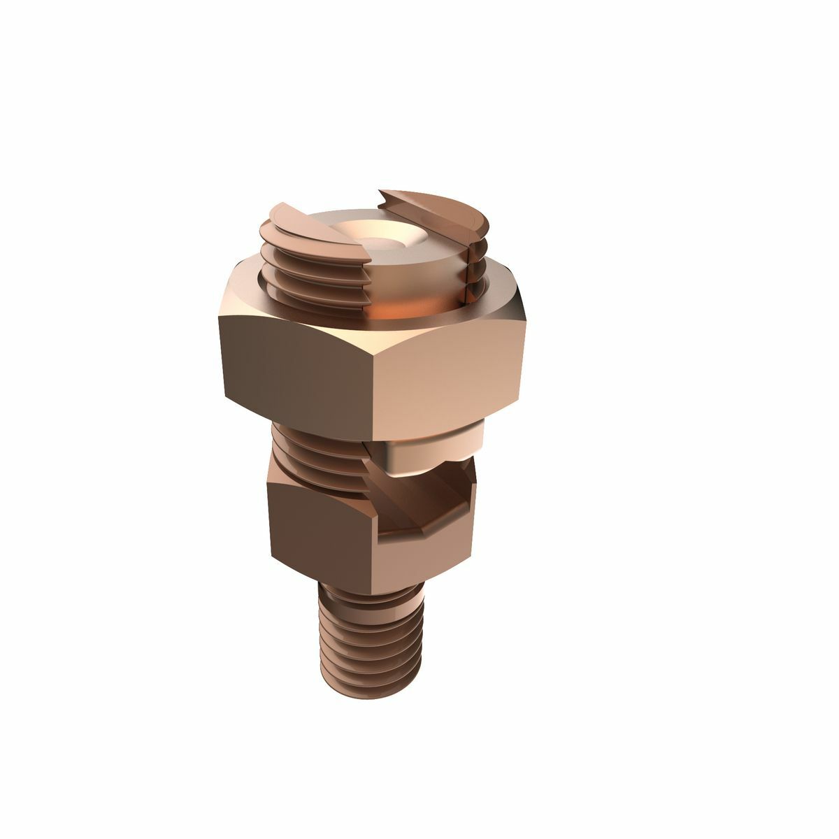 Mechanical Grounding Connector, Cable to Flat, 10-5 AWG (Str) / 10-4 AWG (Sol), 5/16" Stud.