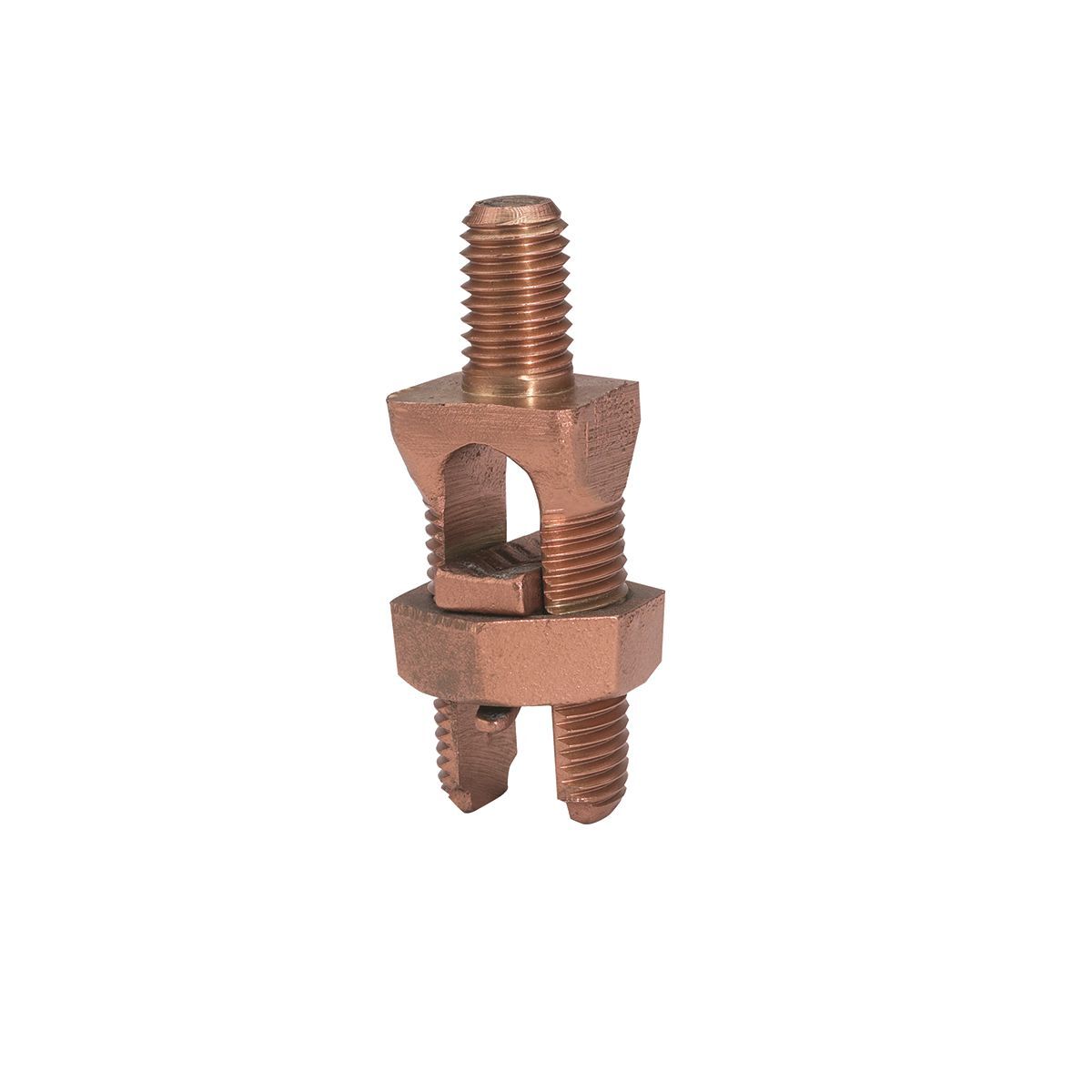Mechanical Grounding Connector, Cable to Flat, 10 - 5 AWG (Str) / 10 - 4AWG (Sol), 5/16" Stud.