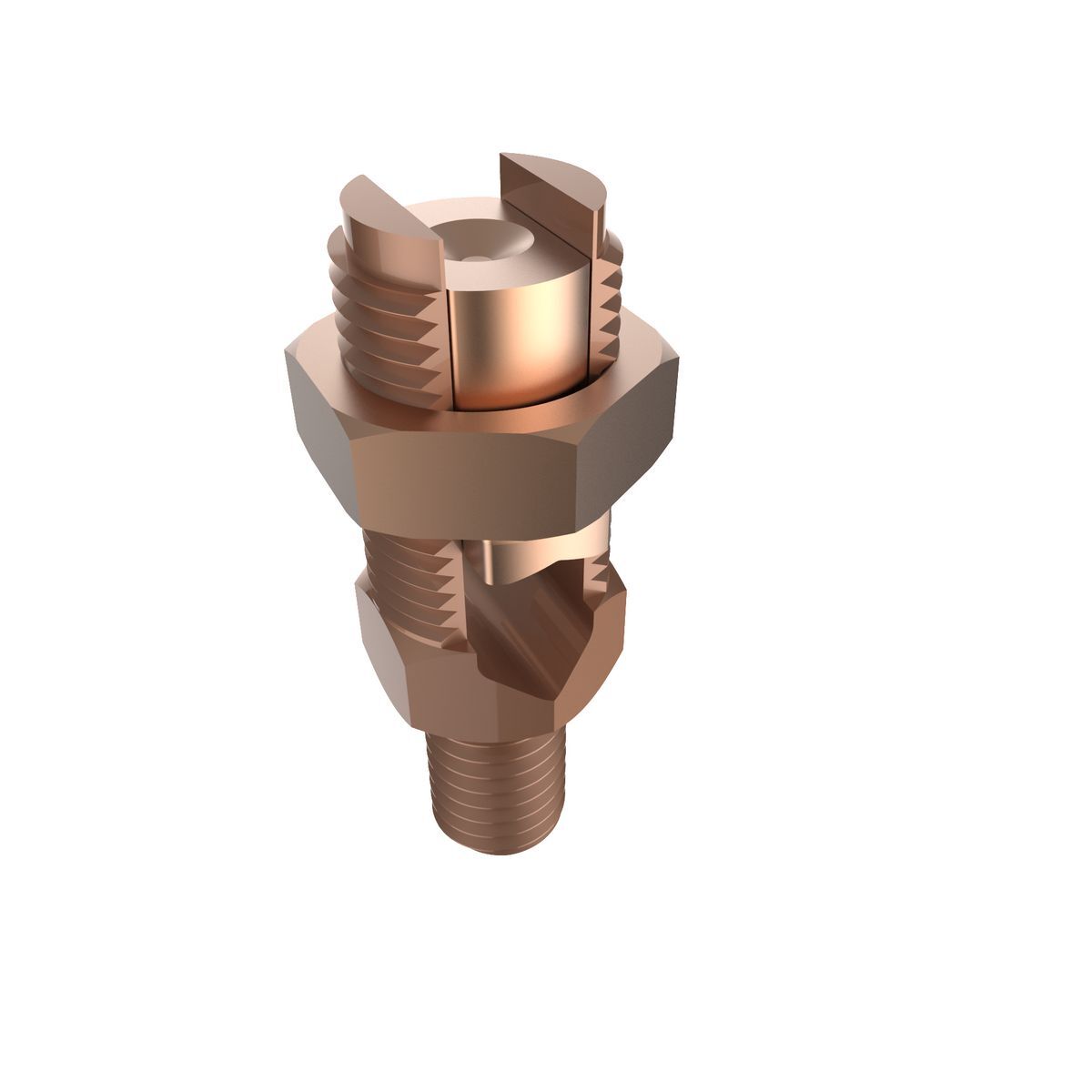 Mechanical Grounding Connector, Cable to Flat, 2-1/0 AWG (Str) / 2-2/0 AWG (Sol), Stud dia:1/2-13,1-1/8 H.