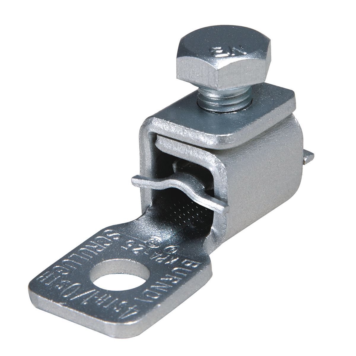 Copper Terminal, 1 Hole, 4/0 AWG (Str)-500 kcmil, 1/2" Stud, 1 Screw, Tin Plated.